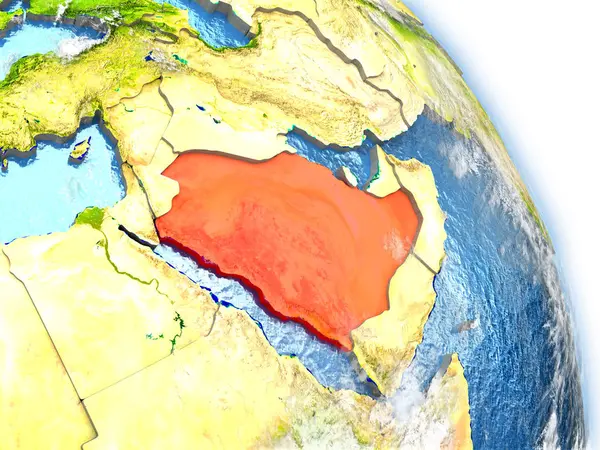 沙特阿拉伯的地球模型 — 图库照片