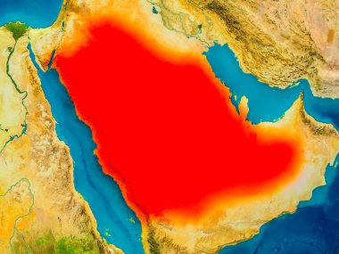 Fiziksel harita Suudi Arabistan