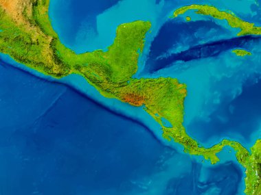 El Salvador fiziksel harita üzerinde