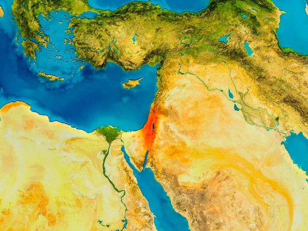 Israele sulla mappa fisica — Foto Stock