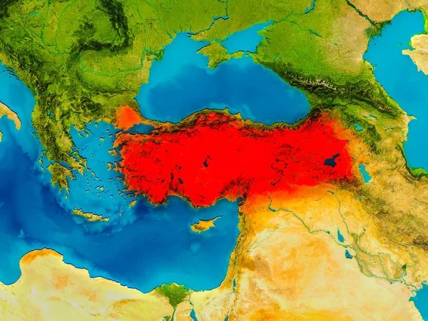 トルコの物理的な地図に — ストック写真