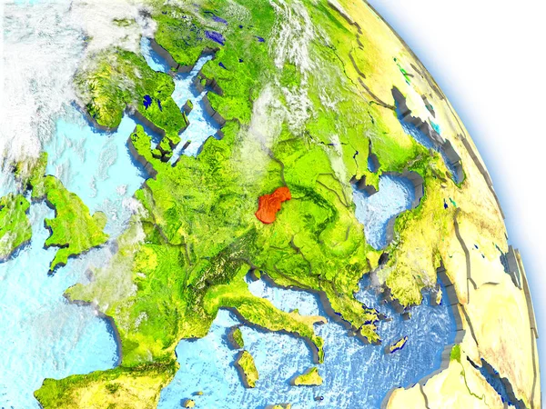 Словакия на модели Земли — стоковое фото