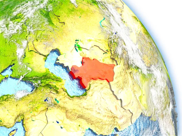 Turcomenistão em modelo de Terra — Fotografia de Stock