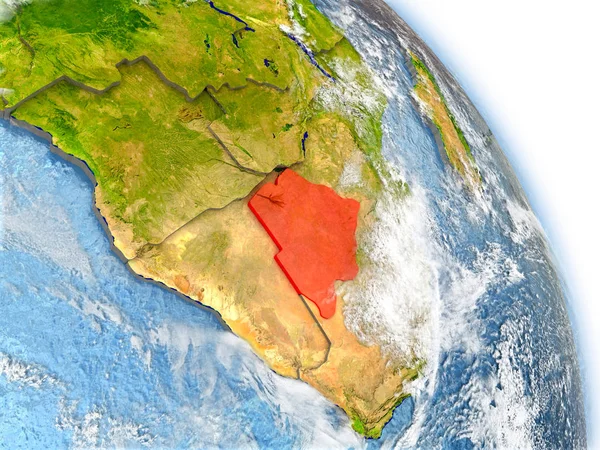 Ботсвана на моделі Землі — стокове фото