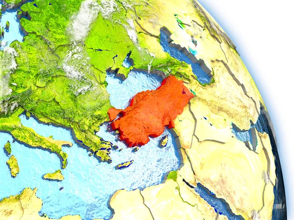Turkey on model of Earth — Stock Photo, Image