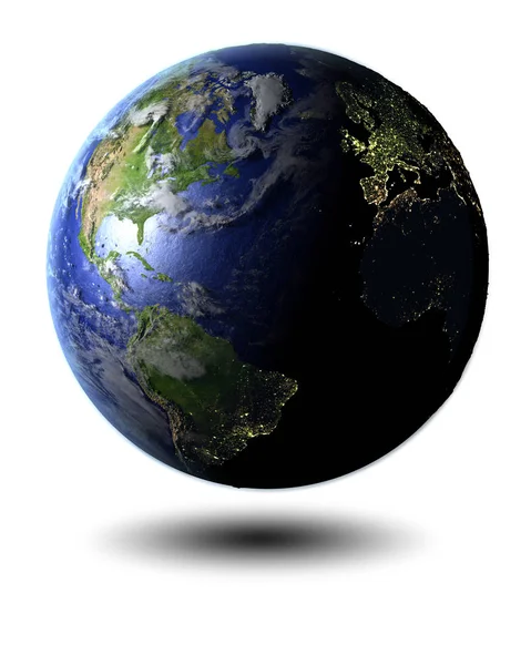 Northern Hemisphere on hovering globe — Stock Photo, Image