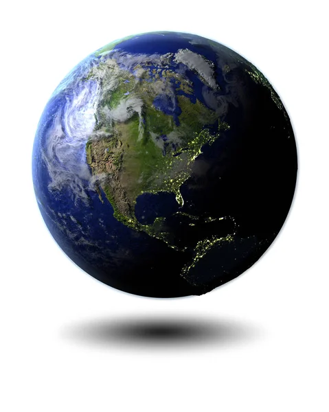 Северная Америка на зависающем земном шаре — стоковое фото