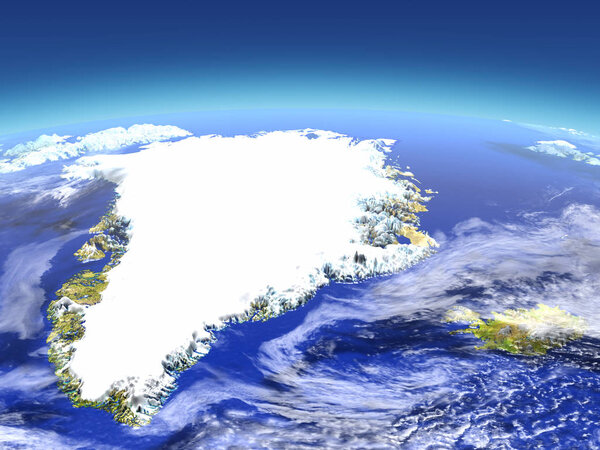 Greenland and Iceland from space