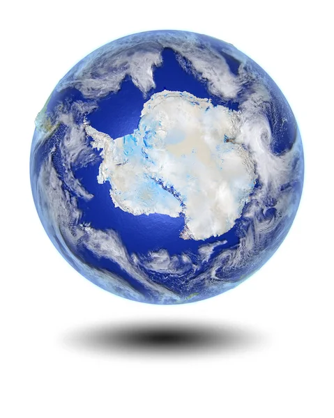 Antarctica on hovering globe — Stock Photo, Image