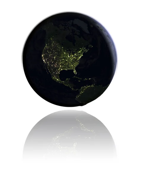 Severní Amerika v noci — Stock fotografie