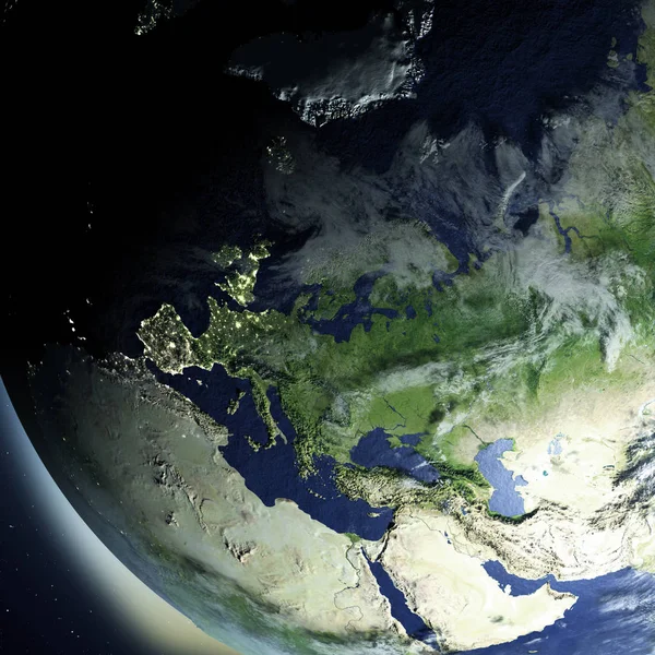 Европа из космоса — стоковое фото