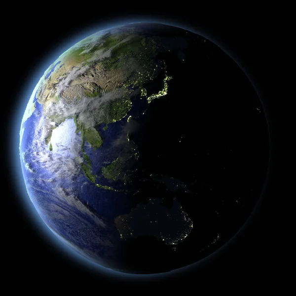 Asia orientale dallo spazio — Foto Stock