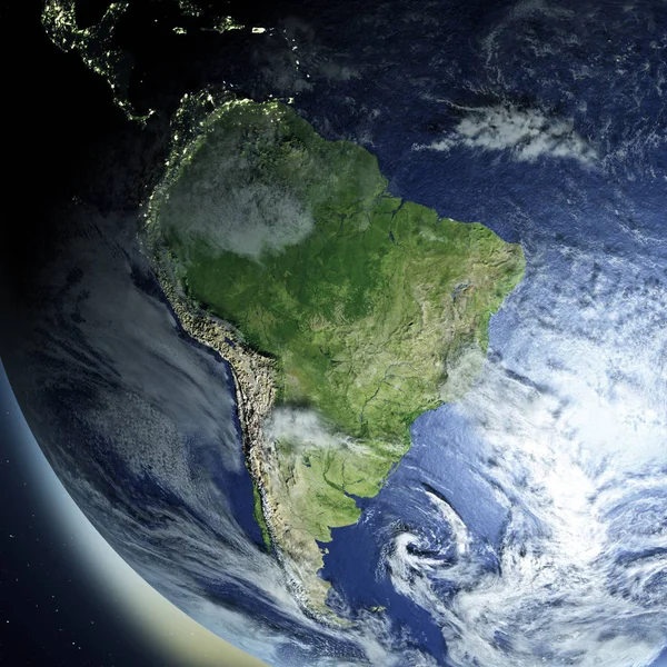 South America from space — Stock Photo, Image