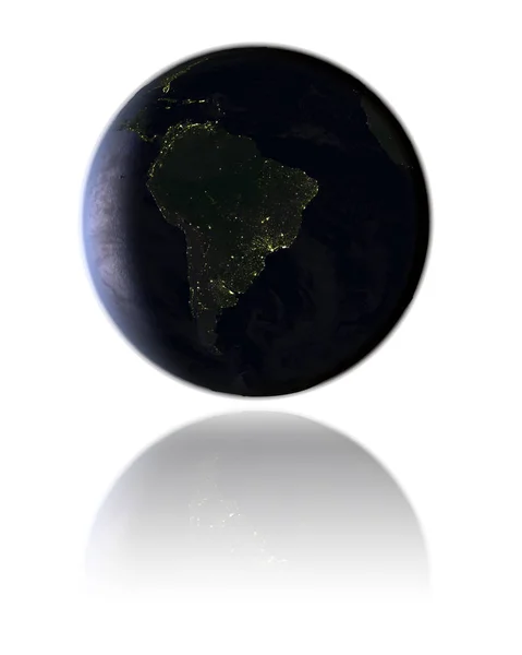 South America at night — Stock Photo, Image