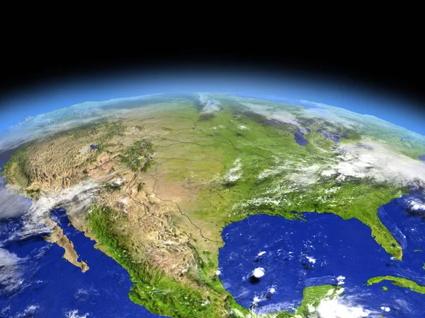 Юг США из космоса — стоковое фото