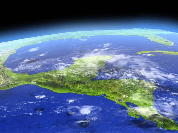 Yucatan vanuit de ruimte — Stockfoto
