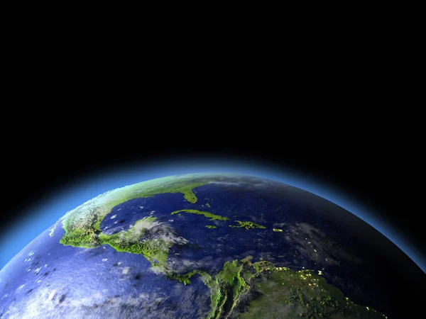 Midden-Amerika vanuit de ruimte — Stockfoto