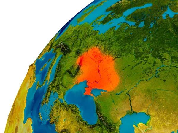 지구에 우크라이나 — 스톡 사진