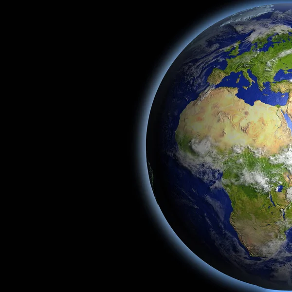 Avrupa ve Afrika'da uzaydan — Stok fotoğraf