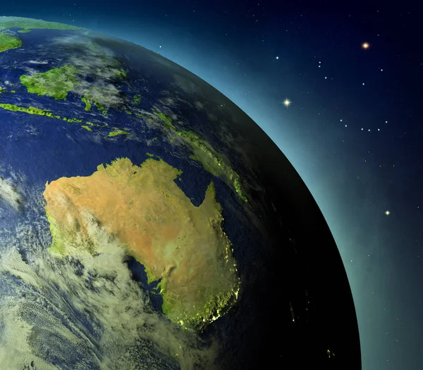 Австралия с орбиты Земли — стоковое фото