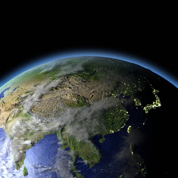 Asia orientale dallo spazio — Foto Stock