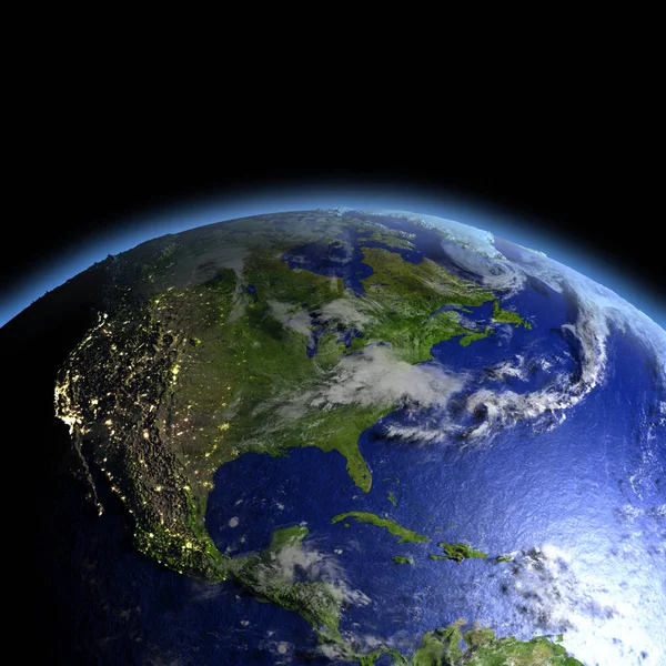 Amérique centrale et du Nord depuis l'espace — Photo
