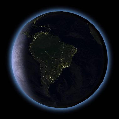Güney Amerika gece uzaydan