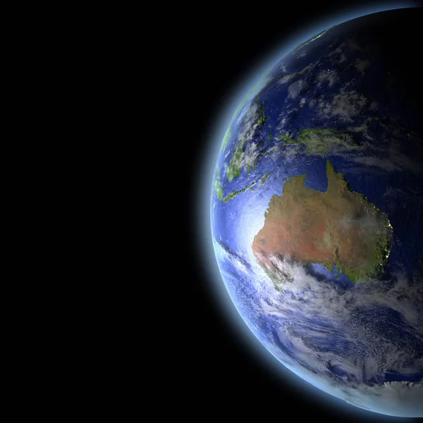 Australien från rymden i kvällsljus — Stockfoto