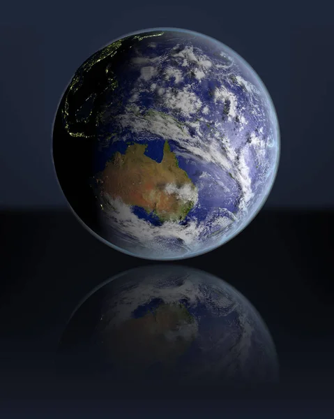 Globe face à l'Australie dans l'obscurité — Photo