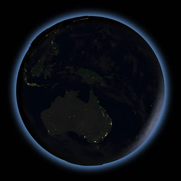 Australie depuis l'espace la nuit — Photo