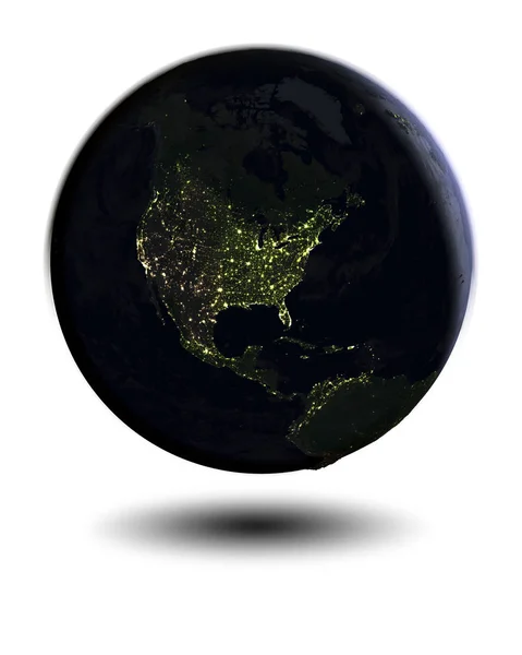 Noord-Amerika 's nachts — Stockfoto