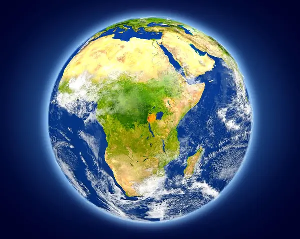 Rwanda op de planeet aarde — Stockfoto