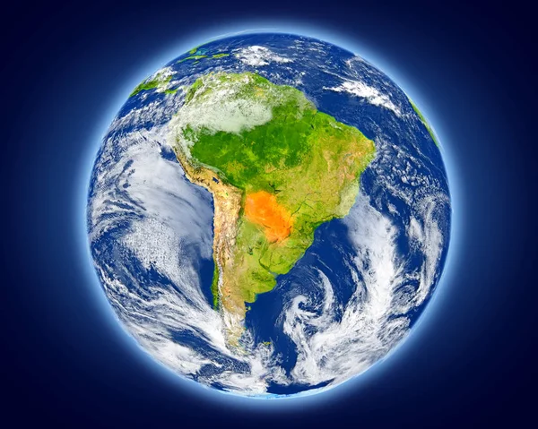 Paraguay on planet Earth — Stock Photo, Image