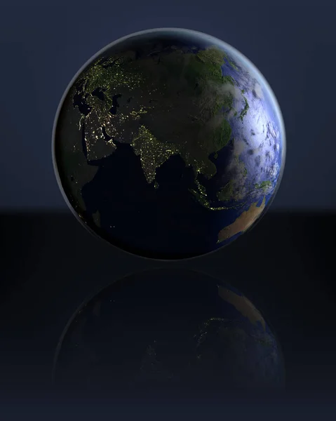 A dark globe Asia — Stock Fotó