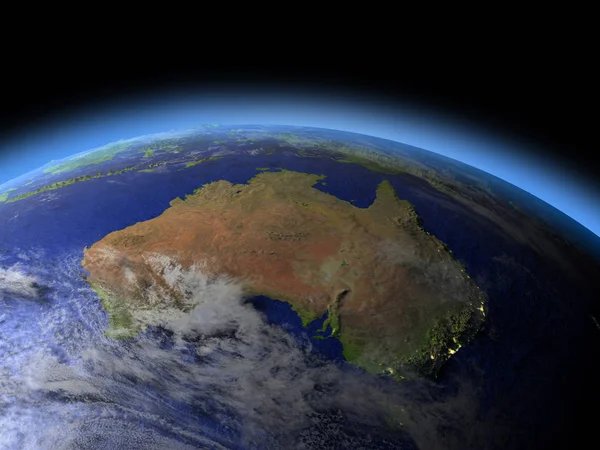 Avustralya akşam uzaydan — Stok fotoğraf