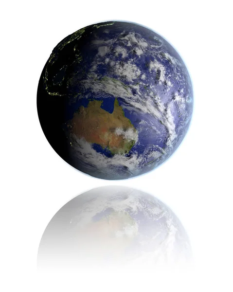 Australië op wereldbol — Stockfoto