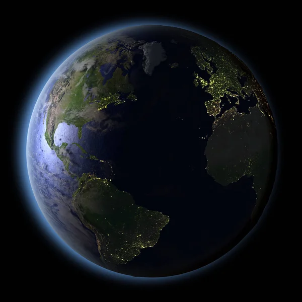 夜の空間から見た北半球 — ストック写真