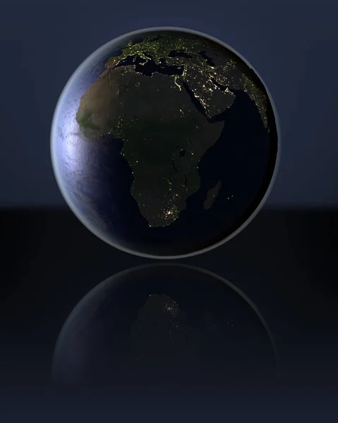 黑暗的地球上的非洲 — 图库照片