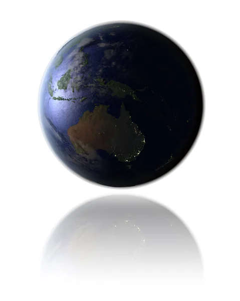 밤에 지구에 호주 — 스톡 사진