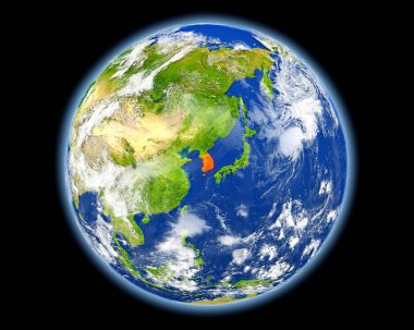 Güney Kore kırmızı uzaydan