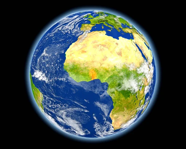 Togo rood vanuit de ruimte — Stockfoto