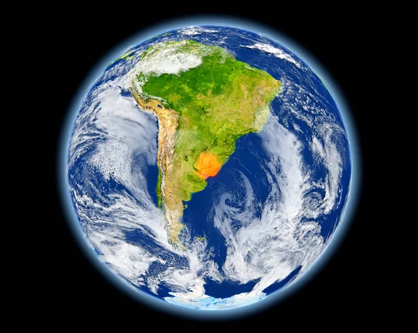 Uruguay uzaydan gelen kırmızı — Stok fotoğraf