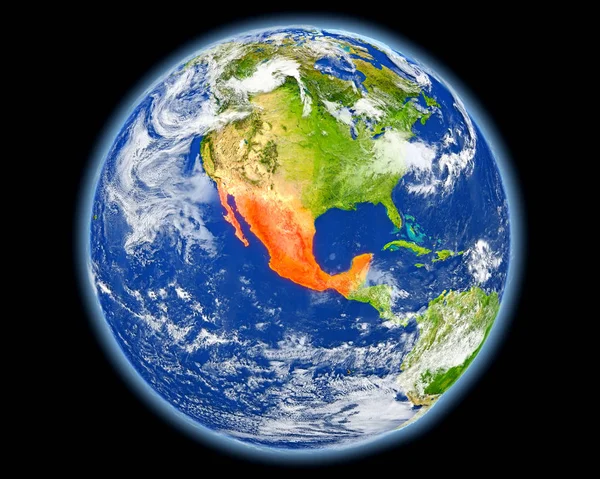 Uzaydan gelen kırmızı Meksika — Stok fotoğraf