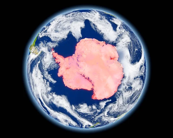 Antarctica in het rood vanuit de ruimte — Stockfoto