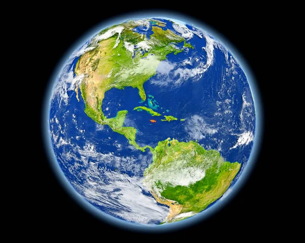 Jamaica en rojo desde el espacio —  Fotos de Stock