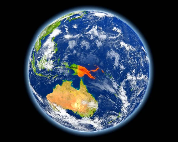 Папуа-Нової Гвінеї в червоний колір з космосу — стокове фото