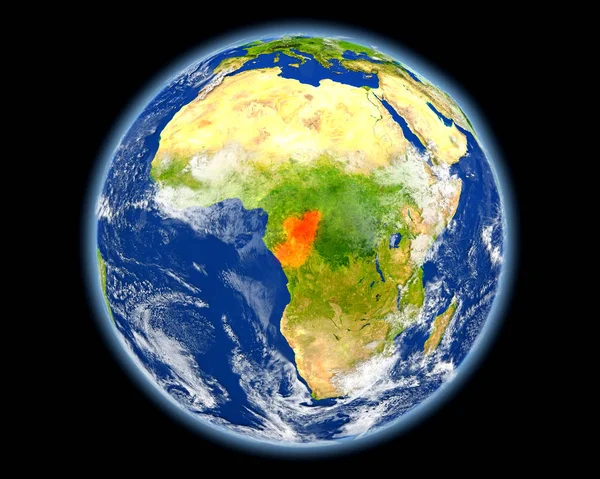 Congo in het rood vanuit de ruimte — Stockfoto