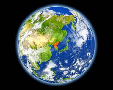 Kuzey Kore kırmızı uzaydan