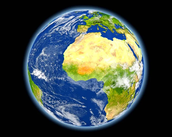 Буркина-Фасо в красном из космоса — стоковое фото