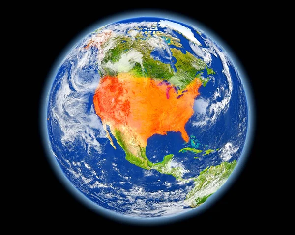 ABD uzaydan gelen kırmızı — Stok fotoğraf